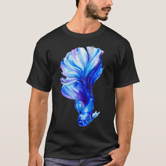 Betta Vis Blauwe, Siamese Vechtvis T-shirt (Voorkant)