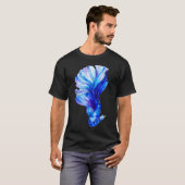 Betta Vis Blauwe, Siamese Vechtvis T-shirt (Voorkant volledig)