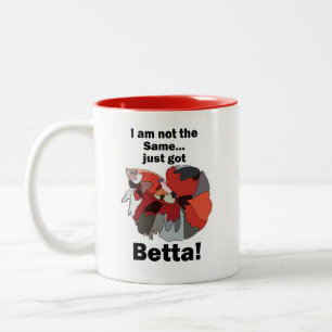 Betta Vis Ik Ben Niet Dezelfde, Heb Net Een Betta  Tweekleurige Koffiemok