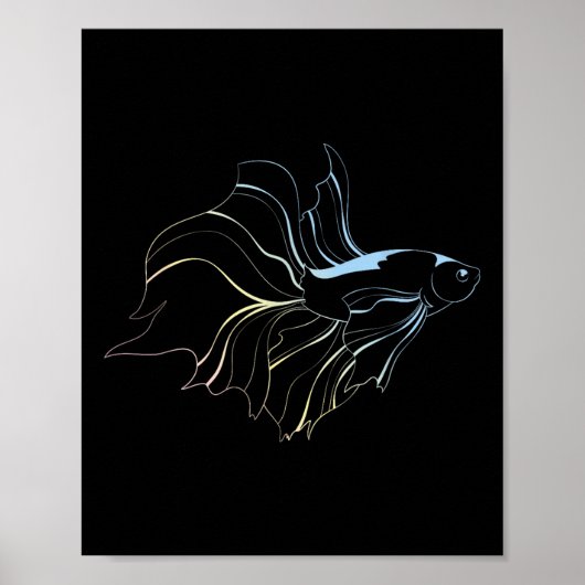 Betta Vis Liefhebber Siamese Vechtvis Aquarium Be Poster (Voorkant)