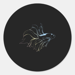 Betta Vis Liefhebber Siamese Vechtvis Aquarium Be Ronde Sticker
