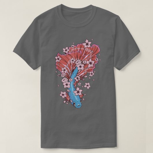 Betta vis met siamese gevechtsvis en Sakura14 T-shirt (Design voorkant)