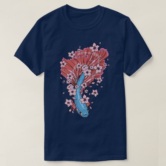 Betta vis met siamese gevechtsvis en Sakura T-shirt (Design voorkant)