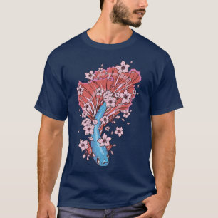 Betta vis met siamese gevechtsvis en Sakura T-shirt