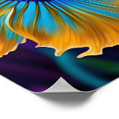 Betta Vissen, blauw goud paars Poster (Hoek)