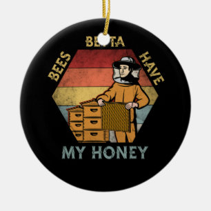 Betta's hebben mijn honing voor bijenhouders en ho keramisch ornament