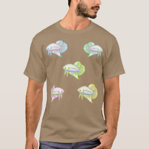 Bettas Plakat Betta Fish Pastel Sticker Pack Art G T-shirt
