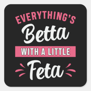 Bettavis Betta met een beetje feta vechtvis Vierkante Sticker