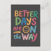 Better Days Are On The Way Retro Boho Mental  Kaart (Voorkant)