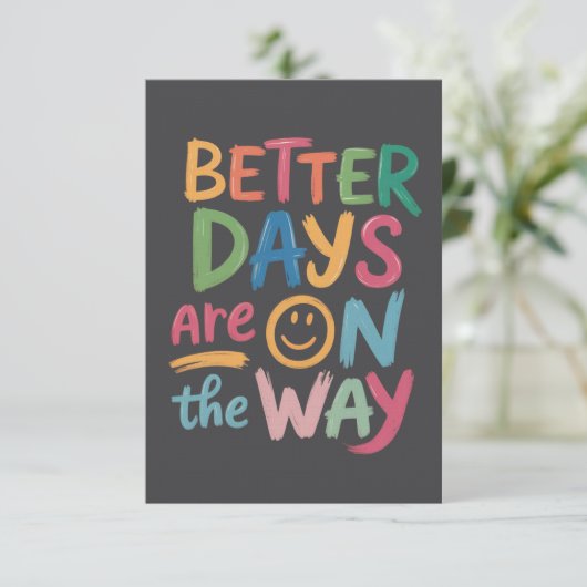 Better Days Are On The Way Retro Boho Mental  Kaart (Staand voorkant)