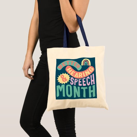 Better Hear Speech Therapist Month Language Tote Bag (Voorkant (product))