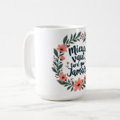 Better Late Than Never – French Floral Quote Koffiemok (Voorkant links)