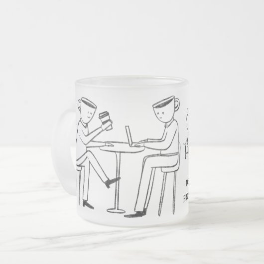 Better latte than never! white matglas koffiemok (Voorkant links)