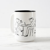 Better latte than never! white tweekleurige koffiemok (Voorkant links)