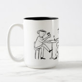 Better latte than never! white tweekleurige koffiemok (Links)