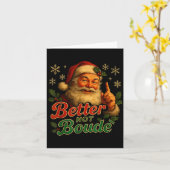Better Not Boude Funny Cajun Christmas Santa  Kaart (Gele Bloem)