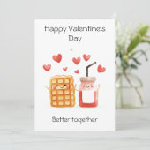 Better Samen – Schattig & Punny Valentijnsdag  Kaart (Staand voorkant)