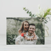 Better samen witte script foto overlay bedankkaart (Staand voorkant)
