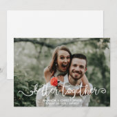 Better samen witte script foto overlay bedankkaart (Voorkant / Achterkant)