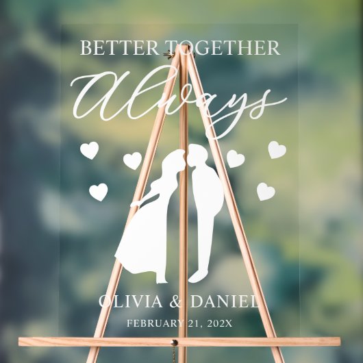Better Together Always Custom Wedding Acryl Bord (Neutraal)