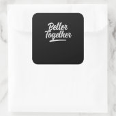 Better Together Best Friend Matching Modern Design Vierkante Sticker (Tas)