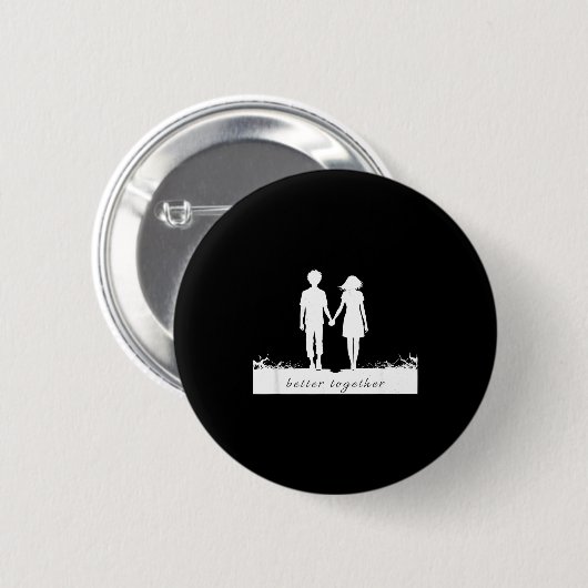 Better Together Bf And Gf Holding Hands  Ronde Button 5,7 Cm (Voorkant /achterkant)