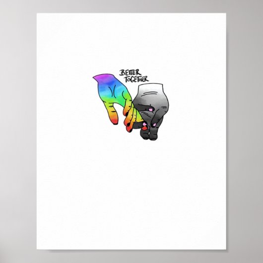 Better Together Black Clean Minimal Design  Poster (Voorkant)