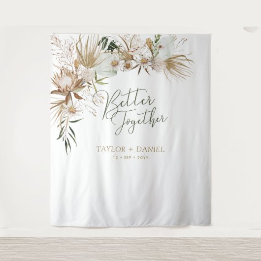 Better Together | Boho Boheemse Trouwdecoratie Wandkleed (Voorkant)