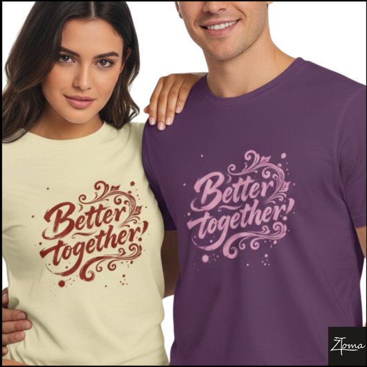 Better Together Borstel Schrift Grunge Krullen T-shirt