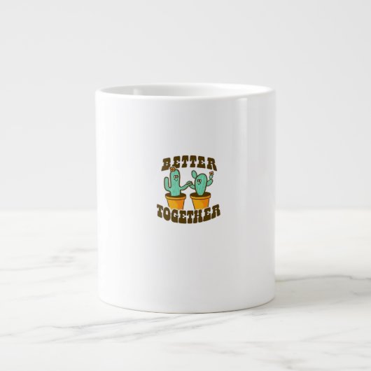 Better Together Cactussen Whimsical Stijl  Grote Koffiekop (Voorkant)