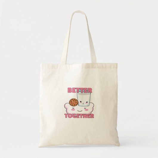 Better Together Chocolate Chip Cookie en Melk Pla Tote Bag (Voorkant)