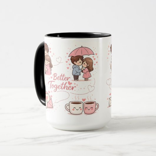 Better Together Coffee Mug – Perfect Romantic Gift Mok (Voorkant links)