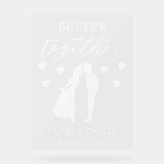 Better Together Custom Wedding Welcome Acryl Bord (Voorkant)