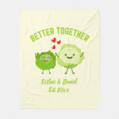 BETTER TOGETHER Cute Cabbage Valentine Couples Fleece Deken (Voorkant)