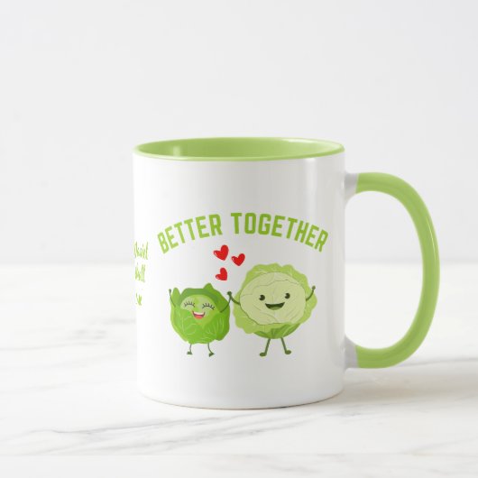 BETTER TOGETHER Cute Cabbage Valentine Couples Mok (Rechts)