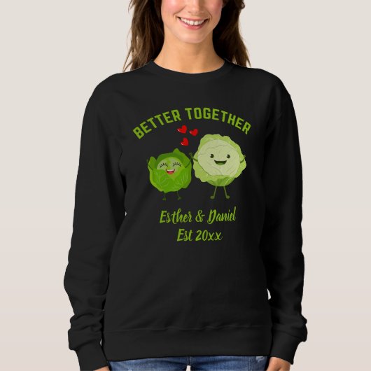 BETTER TOGETHER Cute Cabbage Valentine Couples Trui (Voorkant)