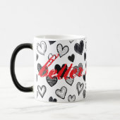 "Better Together" grillige Doodle Art Hand geteken Magische Mok (Links)