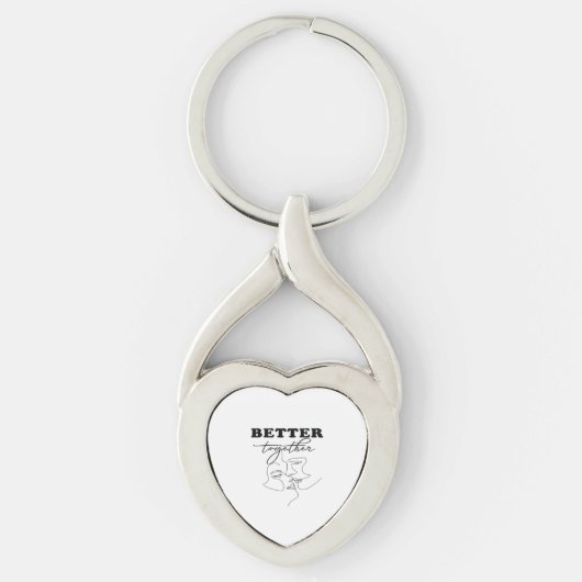 Better Together Kissing Romantic Design  Sleutelhanger (Voorkant)