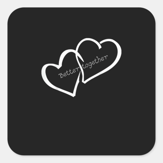 Better Together Lange Afstandsrelatie Modern Vierkante Sticker (Voorkant)