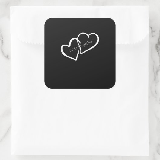 Better Together Long Distance Relationship Modern  Vierkante Sticker (Tas)