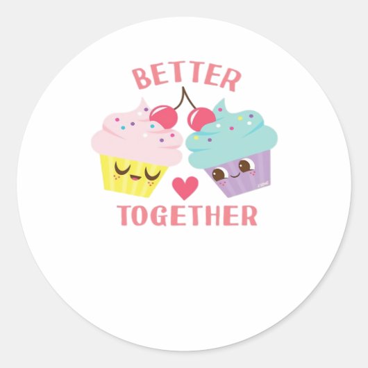 Better Together Love Heartfelt Design  Ronde Sticker (Voorkant)