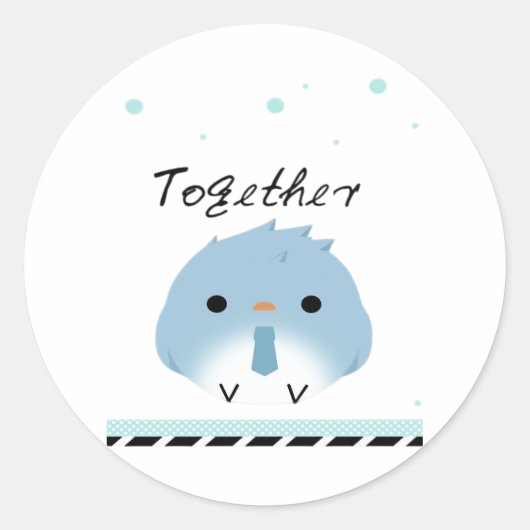 Better Together Minimal Design  Ronde Sticker (Voorkant)