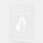 Better Together Minimal Script Trouw Welkom Acryl Bord (Hoek)