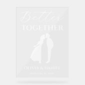 Better Together Minimal Script Wedding Welcome Acryl Bord (Voorkant)