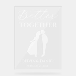Better Together Minimal Script Wedding Welcome Acryl Bord