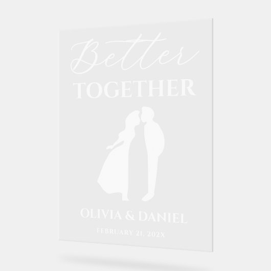 Better Together Minimal Script Wedding Welcome Acryl Bord (Hoek)