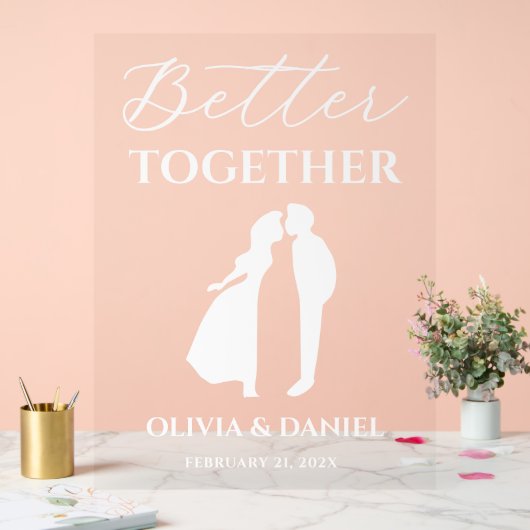 Better Together Minimal Script Wedding Welcome Acryl Bord (Huwelijk)