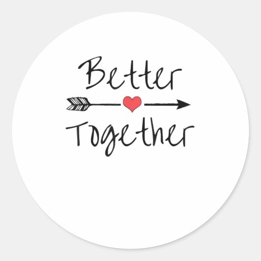 Better Together Modern Aesthetic Ronde Sticker (Voorkant)