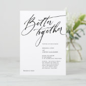 Better Together Modern Calligraphy zwart en wit Kaart (Staand voorkant)