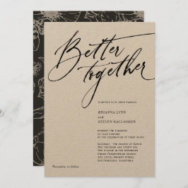 Better Together Modern Calligraphy zwart en wit Kaart